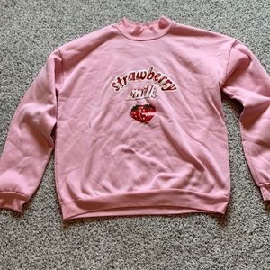 Strawberry Milk pink sweater! Oversized medium